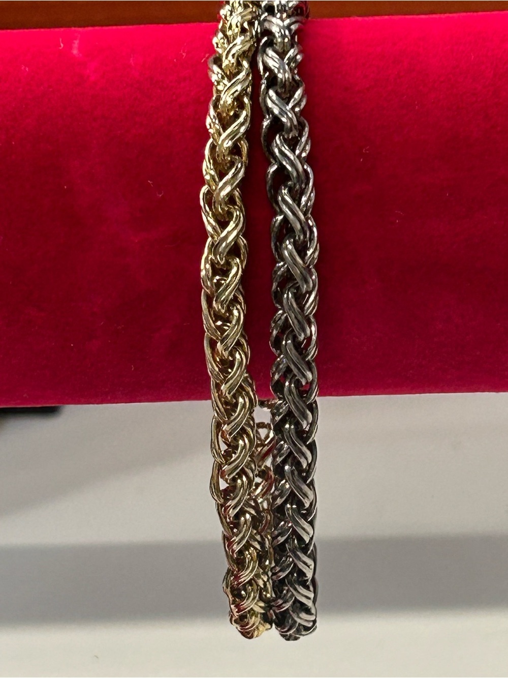 Beautiful two tone braided convertible bracelet